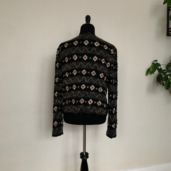 Vintage 80s beaded jacket M/L - Picture 3 of 4